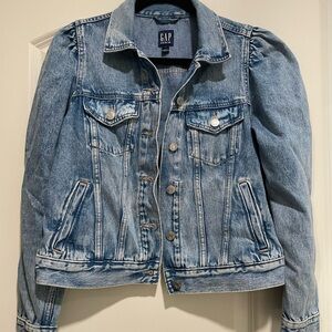 GAP Factory Puff Sleeve Icon Denim Jacket